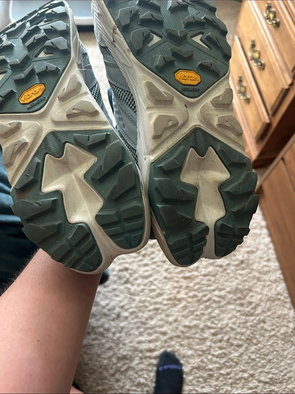 Hoka Men's Athletic Shoes Teal and Light Gray